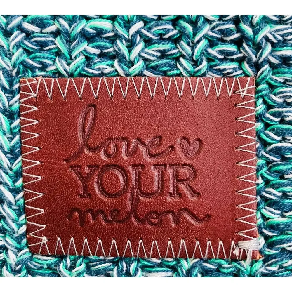 Love Your Melon Glacier Slouchy Beanie Pond White Green